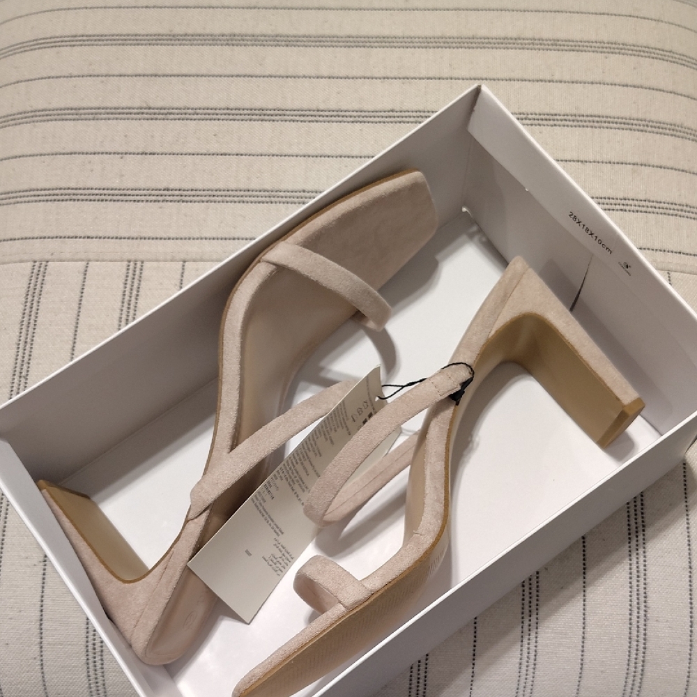 New The Drop Collection Avery Square Toe Strappy Sandal Heel Size Woman's 11 - Picture 2 of 6